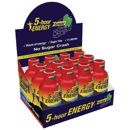 5 HOUR ENERGY SugarFree Energy Drink, Liquid, Grape Flavor, 193 oz Bottle 218123
